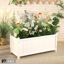 화분 직사각형 안뜰, 목재, 니몬 화이트