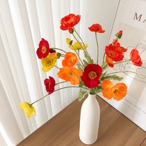 부카즈 양귀비 - 조화 인테리어 실크플라워, 오렌지