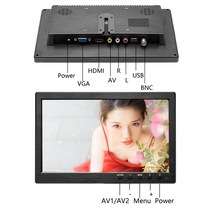 캠핑카TV 뒷좌석모니터 Camecha HD 자동차 헤드 레스트 모니터 TFT LCD 디지털 스크린 VGA/AV/USB/SD 슬림, 01 EU