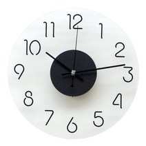 기타 바보사랑[로얄데코]림피드 크룩 무소음 인테리어 벽시계 투명, 화이트무드