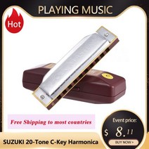 스즈키 포크 마스터 블루스 하모니카 표준 키 C A B D E F G 10 홀 20 톤 Diatonic Blues Gaita Harmonica for Beginner, F Key