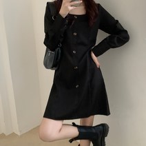 원피스 가을옷 숲 소흑 달콤하고 쿨함 보이핏 볼륨 디자인감각 블랙 헵번풍 점프슈트 1265715067