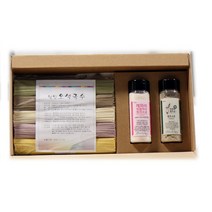 [미담 뉴팩토리] 전주 송철국수 1kg +히말라야핑크소금+함초소금 세트 오색국수 고급상자포장 설선물 추석선물 결혼답례품 결혼식 예식장답례품, 1개, 오색국수+함초소금+히말라야핑크소금