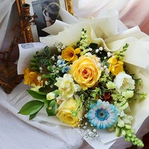 리리스 옐로우 믹스 꽃다발 생화꽃다발 생화배송 정기구독 기념일, 선택안함