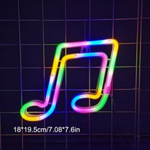 감성소품 네온사인 간판 크리에이티브 LED 음악 노트 모양 네온 사인 배터리 전원 및 USB 밤 벽 램프 어린, 04 multi