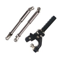 히치 트레일러 후크를위한 CVD와 2 개 Scx10 스틸 유니버설 드라이브 샤프트와 1시 10분 Scx10 90046 90047 트랙 사스 Trx4 Rc를 크롤러 자동차에 대한, 하나, 블랙 & 실버