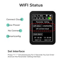 Wi-Fi 실내 공기 품질 모니터 정확한 NDIR 센서 CO2 탐지기 PM2.5 CH2O(HCHO) 온도 및 습도 감지 캘린더 시간 알람 시계 홈 오피스 자동차 성장 텐트
