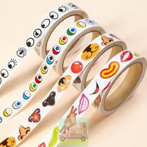 롤스티커_눈코입_얼굴만들기 3D1B, 컬러 눈