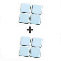 땡스땡스 이지슬라이딩 스르륵 소음방지 스티커 식탁의자 의자발커버 테니스공 의자소음방지 가구이동 슬라이더 방음 테프론 패드 의자발캡 의자다리커버, 16 사각 30mm(4pc) x 2개