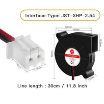5015/5010/4020/4010/3010 냉각 터보 팬 5V12V24V 3D 프린터 압출기 쿨러 송풍기 플라스틱 팬용 브러시리스 DC 2 핀, 5015 24V