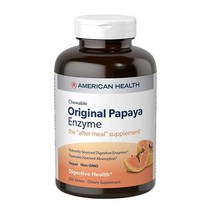 American Health Original Papaya 소화 효소 츄어블 태블릿 600개 총 200회분, 기본, 1개