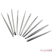 도자기 공예 도구 세트 도자기 점토 금속 조각 도구 세라믹 모델링 세트 폴리머 클레이 10 개, 한개옵션1, 01 Silver