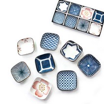 사각찬기 8type 반찬기 앞접시 도자기, 별