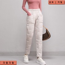 자칠 여자 겨울 보온하다 기모 면바지 캐주얼