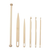 FCSHOP 5pcs/6pcs 짜는 줌 도구 DIY 수공예품을 만드는 태피스트리 러그를위한 나무 뜨개질 바늘 뜨개질 바늘 짜기 셔틀, 너도밤나무, 목재 색상