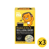 마이니 스트레스케어비 스트레스케어B 로사빈 홍경천추출물 비타민B1 B2 B6 B12 수험생 직장인 stress care B, 3개, 60정