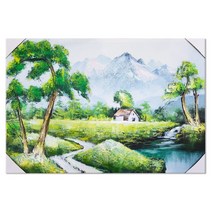 [인메이블] 돈들어오는 초록 풍경 입체 액자 그림 사무실 거실 금전운 풍수 인테리어 유화 캔버스, 01.[I]IPC_비밀의 정원, [90x60cm]