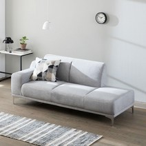 장인가구 엔느 오픈형 패브릭 3인 소파, 그레이