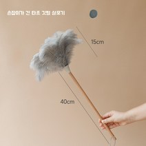 고양이털제거기 타조먼지털이개 스위퍼 청소 더스터 극세사 가정용 핸디형 사무실, 블루타조깃털