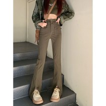 SJW 여성 부츠컷 청바지 트임 포켓 라인저격 긴 팬츠 카고 데님 슬림핏 봄가을