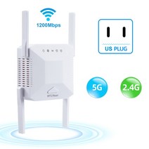 더블 칩 와이파이 리피터 앰프 익스텐더 네트워크 부스터 1200Mbps 5 Ghz 장거리 무선, 02 White US plug