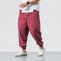 조거 팬츠 바지 면 하렘 바지 남성 솔리드 탄성 허리 조깅 새로운 헐렁한 드롭 가랑이 바지 캐주얼 바지 남성