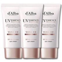 [ 촉촉한 톤업 썬크림 ] 달바 워터풀 톤업 선크림 SPF 50+ 피부톤 보정 파데프리 혼합자차 핑크 물광 광채 손상 자외선차단 수분에센스 선쿠림 썬크림 달비 유기 무기 자차, 3개, 50ml