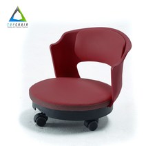 탑체어 앉은뱅이의자 좌식의자, 요추 등받이형_와인