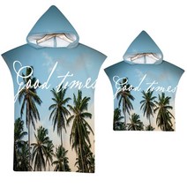 마이크로 화이버 패브릭 프린트 후드 비치 타월 성인용 고속 건조 수영장 판초 목욕 망토 가운 피트니스, 02 2_02 마이크로fiber 76x65