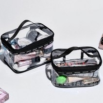 마켓감성 pvc 투명 방수 메이크업파우치 2p