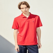 헤지스 Supima cotton 레드 아이코닉 카라 티셔츠 HZTS2B403R2