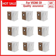 Viomi s9 먼지 봉투 액세서리 로봇 진공 청소기 컬렉션 쓰레기 봉투 누수 방지 진공 봉투 교체 부품 호환, 9개