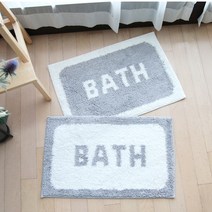 이로스데코 부드러운 터치감 욕실 바스 발매트 (화이트 그레이), 그레이