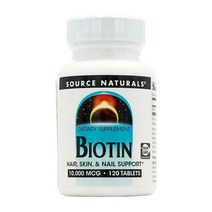 소스내추럴스 비오틴 10000 mcg 120 타블렛, 3병, 120정