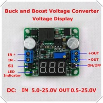 5-25V 전압 디스플레이 DC-DC 조정 가능한 스텝 업/다운 공급 장치 모듈 부스트 및 벅 컨버터 LM2596 [ 4, 02 blue