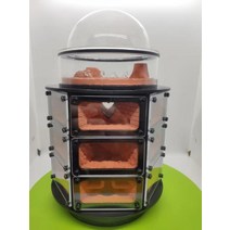 개미 키우기 관찰통 개미집 여왕개미 키트 땅개미성 콘크리트 개미집 개미 작업장, 블랙원라이트 + 회전