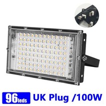 LED 식물 성장 빛 50/100W 전체 스펙트럼 투광 조명 실내 야외 온실 수경 AC180-240V 램프, [04] 04 UK 100W