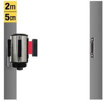 국내산 벽걸이형 스텐 2M 자동 벨트 차단봉 행사용 바리게이트 통제선, 흑색