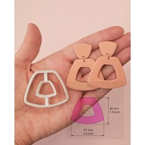 도자기 귀걸이 커터 해바라기 도넛 폴리머 클레이 도구 삼각형 사각형 둥근 가장자리 원형 3d 프린팅, [19] 19