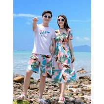 커플시밀러룩 해변 커플 드레스 여름 웨딩 사진 신 여행 휴가 셀프웨딩