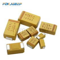 10pcs A B C D 유형 SMD 탄탈륨 커패시터 476 106 6.3V 10V 16V 25V 35V 0.33/0.47/2.2/3.3/10/22/33/47/100/SMD 150, [58] C 35V 10UF 106, 58 C 35V 10UF 106