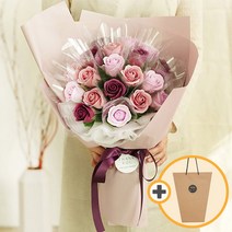 엘리 돈 꽃다발 20송이 + 쇼핑백, 퍼플믹스
