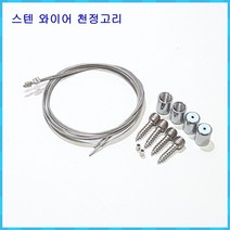 ys마니소 와이어액자걸이 스텐 와이어 천정고리, 은색, 2개