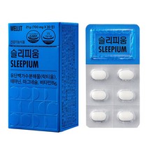 웰릿 슬리피움 락티움 L 테아닌 스트레스로 인한 긴장 완화에 도움 수면 질 개선, 30정, 1개