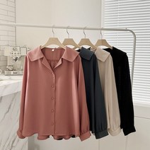 코지 시크 빅카라 회사원 데일리 정장 블라우스