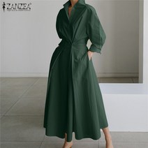 FANSYLI 2022봄 여 미디 원피스 셔츠 롱스커트 2486호 1F