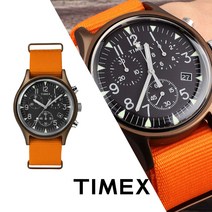 timex 오렌지 블랙 나토밴드 시계 TW2T10600
