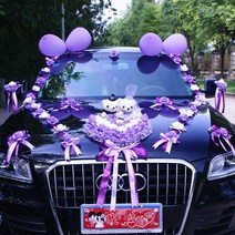 웨딩카 자동차 꽃 중앙 장식품 모터 케이드 시뮬레이션 꽃 세트 신부 꽃 결혼, Style2-1