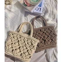 마끄라메 핸드메이드 뜨개질 수공예 네트백 손가방