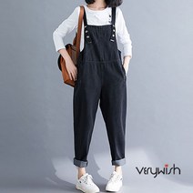 베리위시 리오나 멜빵 배기청바지 여성 겨울 밴딩 청바지 데님 점프수트 배기바지 배기팬츠